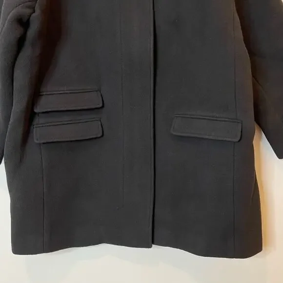 J.Crew Toscana Coat Italian Stadium Cloth Wool Midi City Classic CE180 Black 6 - Picture 5 of 16